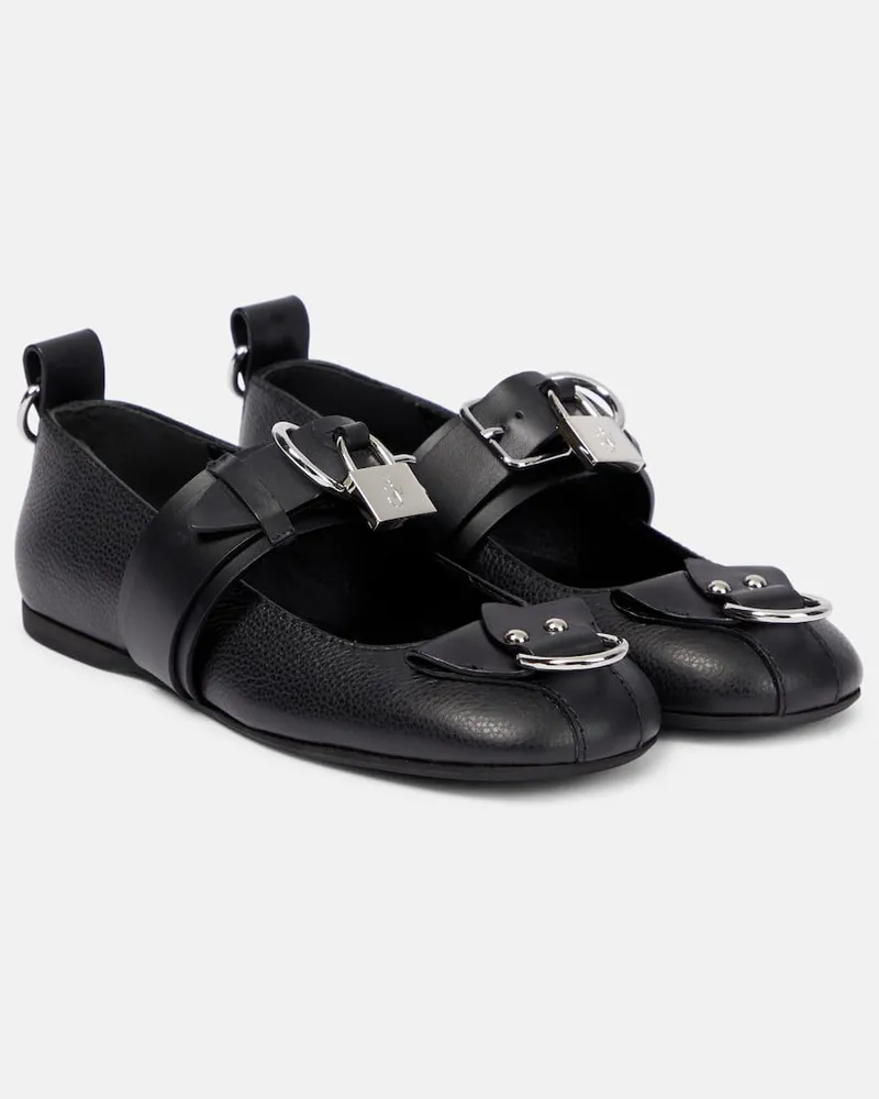 J.W.Anderson Ballerinas Lock aus Leder Schwarz