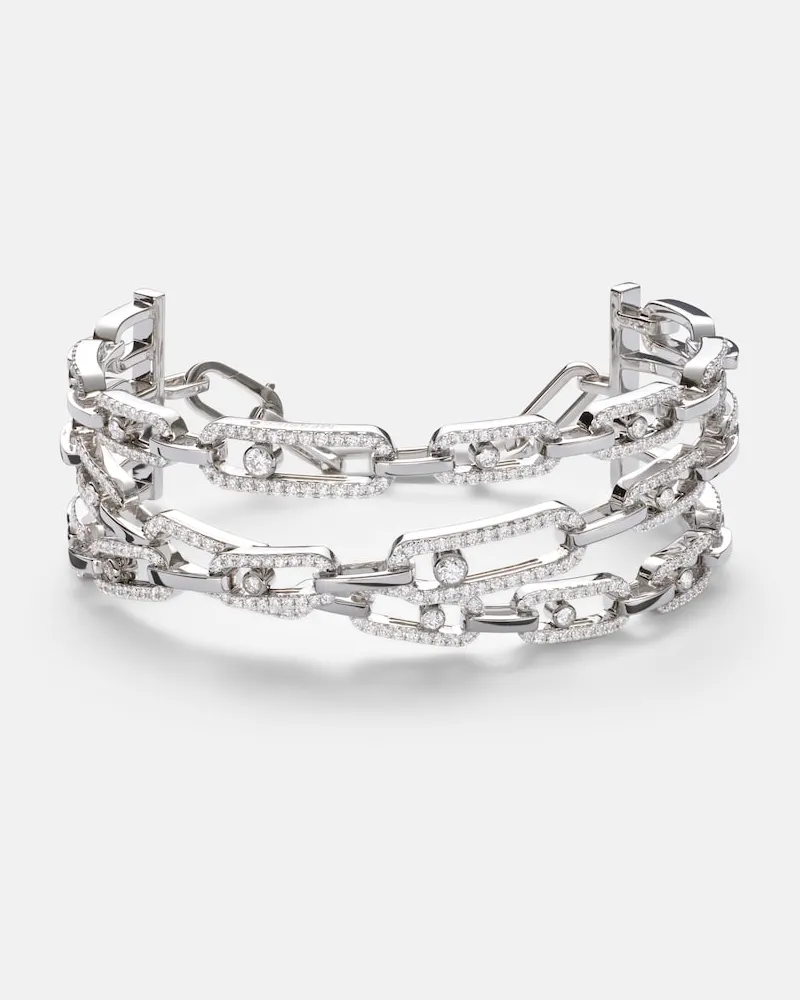 Messika Armband Move Link aus 18kt Weißgold mit Diamanten Silber