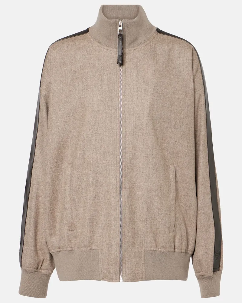 Loewe Trainingsjacke Anagram aus Wolle und Kaschmir Beige
