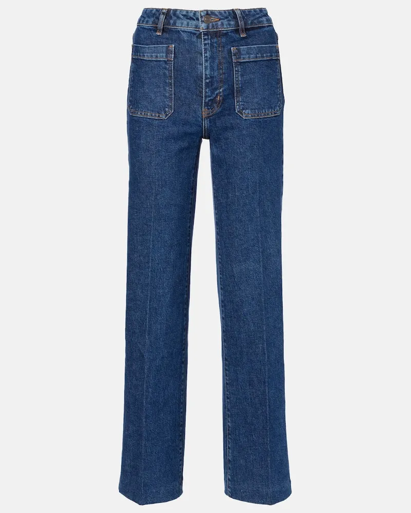 Frame Denim Straight Jeans Refined Saturn Blau