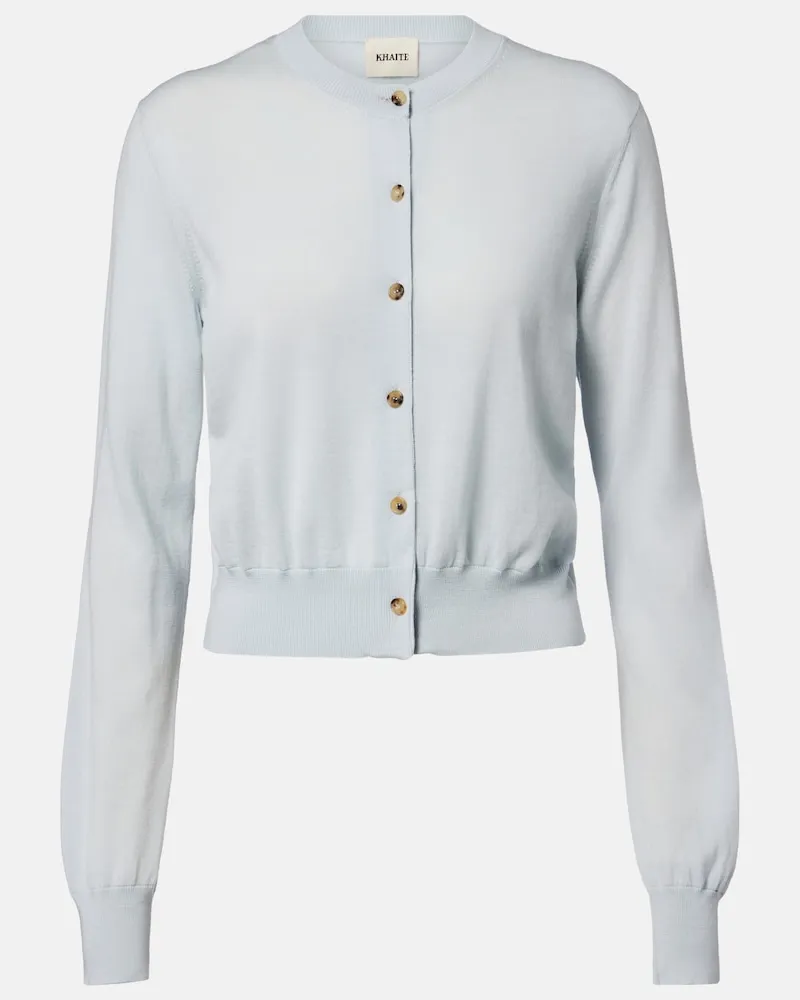 KHAITE Cardigan Tansy aus Wolle und Kaschmir Blau
