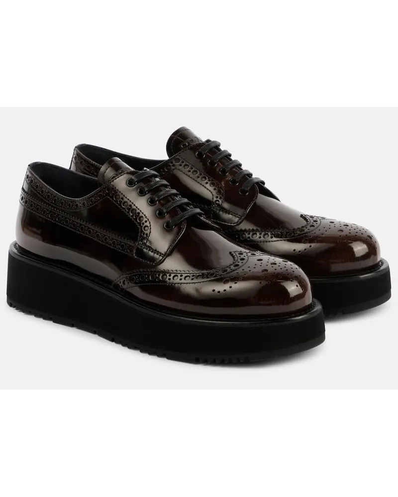 Prada Schnürschuhe aus Leder Schwarz