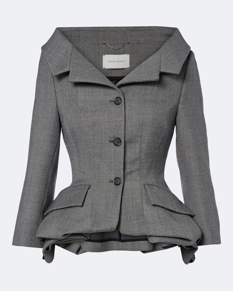 Magda Butrym Blazer aus Schurwolle Grau