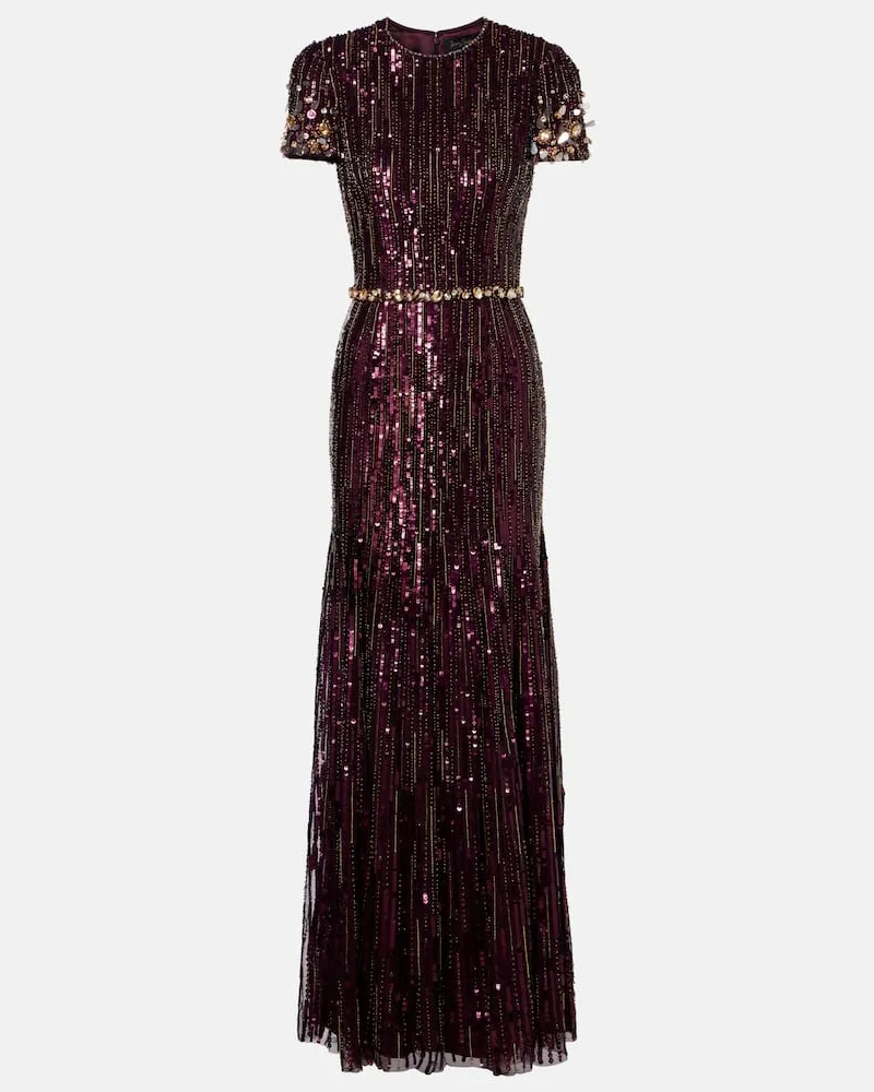 Jenny Packham Robe Ninetta mit Pailletten Lila
