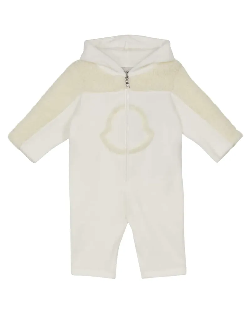 Moncler Baby Overall aus Fleece Weiß