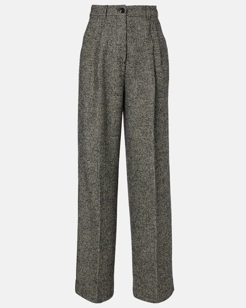 Dolce & Gabbana Weite Hose aus einem Wollgemisch Grau