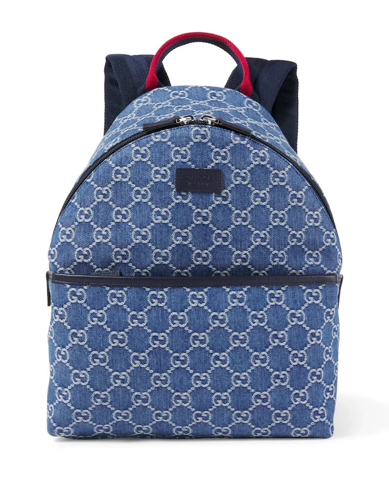 Gucci Rucksack GG aus Denim Blau