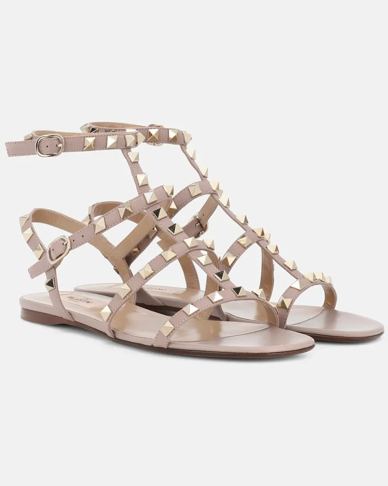 Valentino Garavani Sandalen Rockstud aus Leder Neutral