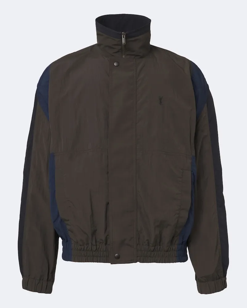 Saint Laurent Jacke Cassandre aus Faille Braun