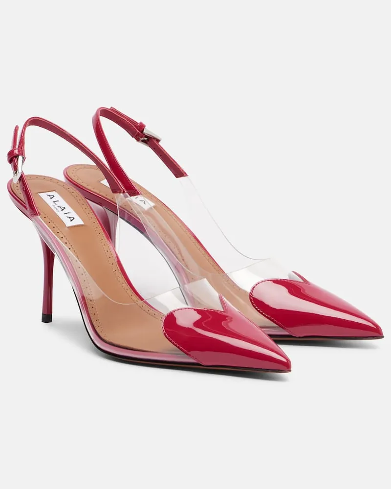Alaïa Alaïa Slingback-Pumps Le Cœur 90 aus Lackleder Rosa