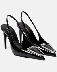 Saint Laurent Slingback-Pumps Avenue 95 aus Lackleder Schwarz