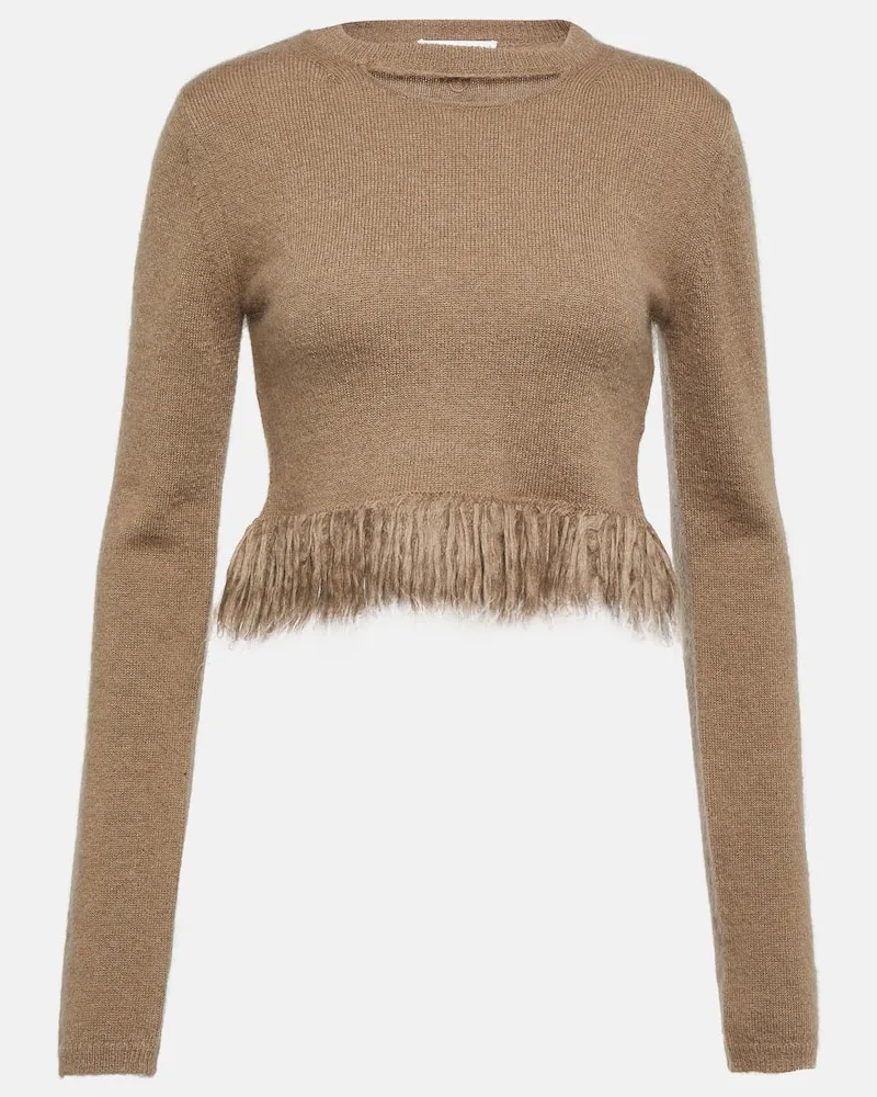 J.W.Anderson Cropped-Pullover aus einem Mohairgemisch Neutral
