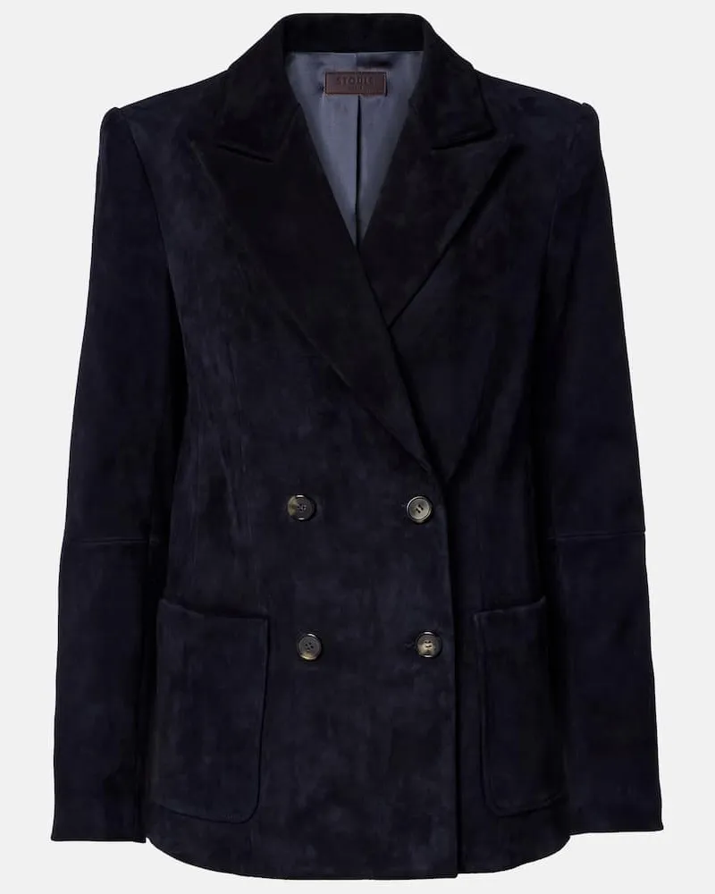 Stouls Blazer aus Veloursleder Blau