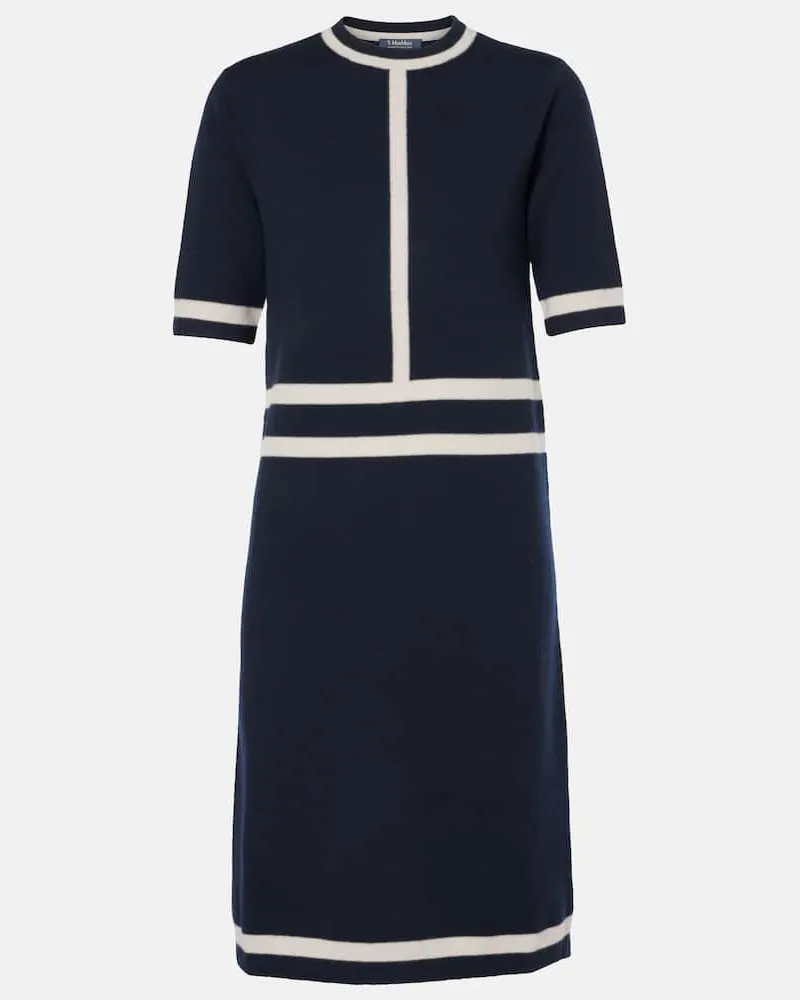 Max Mara Midikleid aus einem Wollgemisch Multicolor
