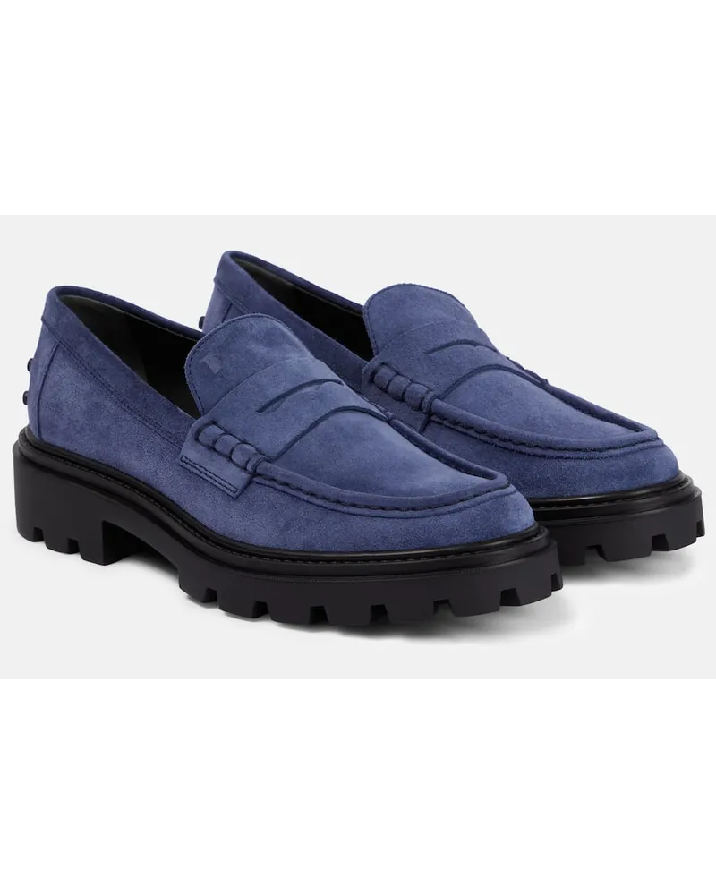 TOD'S Loafers aus Veloursleder Blau