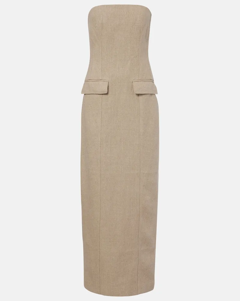 Totême Maxikleid aus Leinen Beige