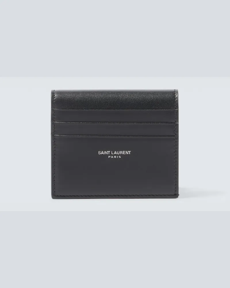 Saint Laurent Portemonnaie aus Leder Schwarz