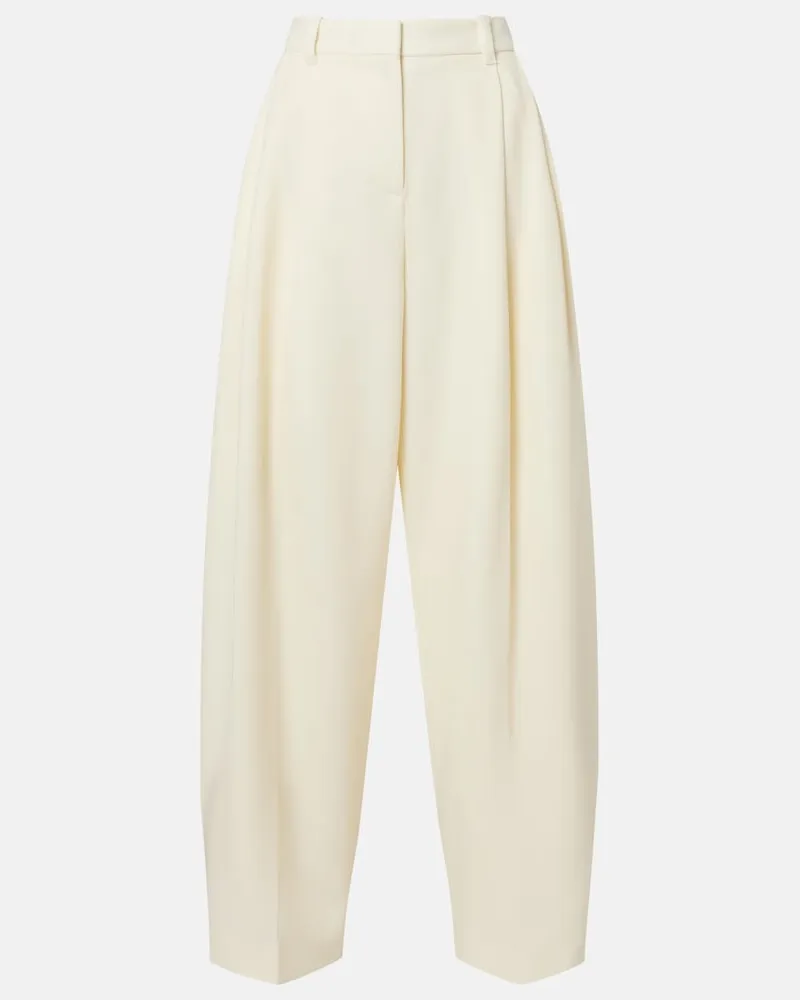 Jacquemus Weite Hose Man's aus Schurwolle Weiß