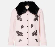 Cardigan aus Schurwolle mit Shearling