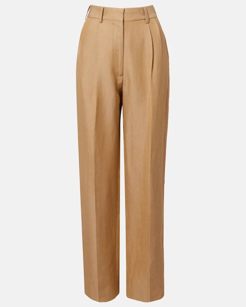 Blazé Milano Blazé Milano Gerade Hose Fox aus einem Leinengemisch Beige