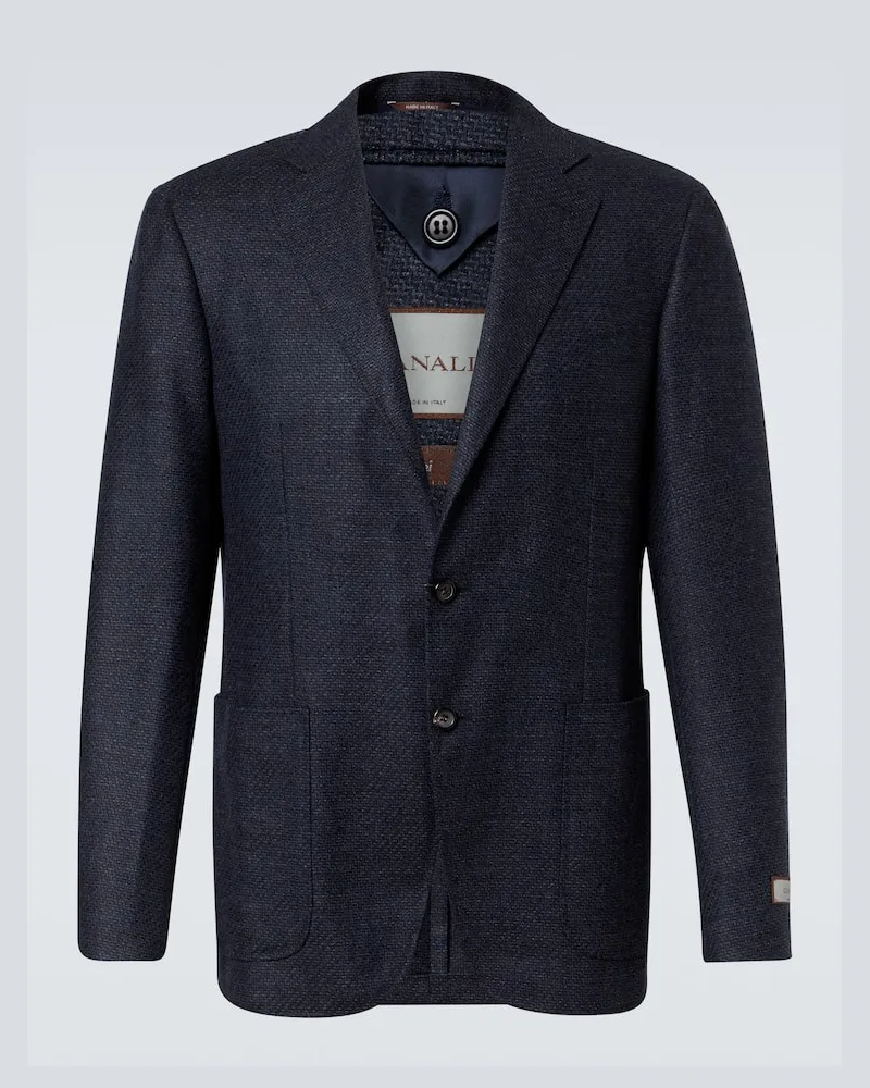 Canali Blazer Kei aus Wolle Blau