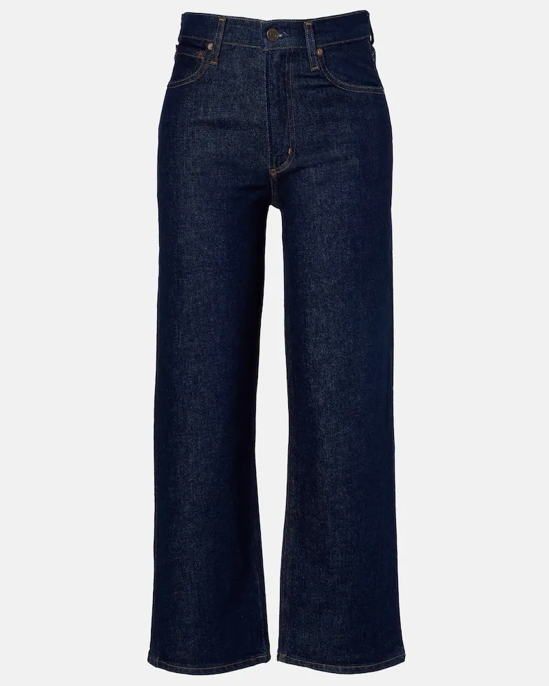 AGOLDE High-Rise Wide-Leg Jeans Ren Blau