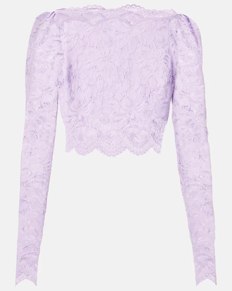 Paco Rabanne Cropped-Top aus Spitze Lila