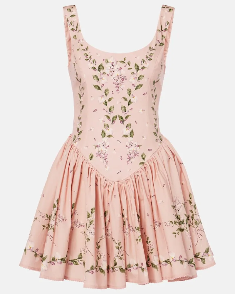 AGUA BENDITA Minikleid Pluma Wisteria aus Baumwolle Pink