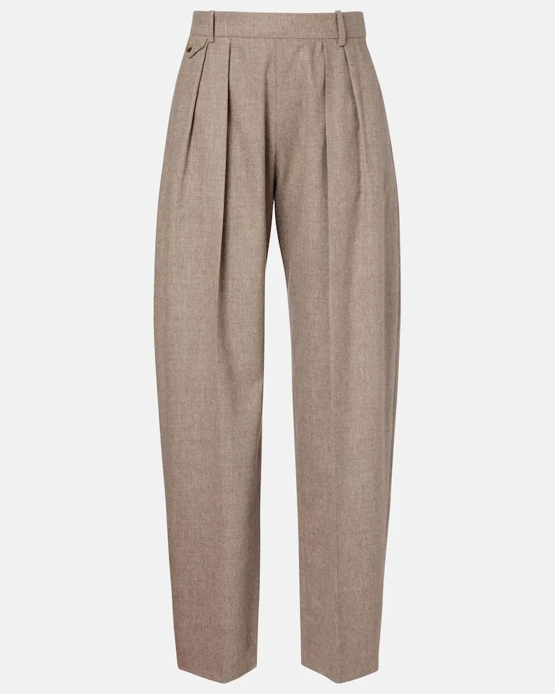 KHAITE Hose Dugan aus einem Wollgemisch Braun