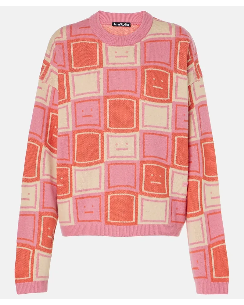 Acne Studios Pullover Face aus Jacquard Multicolor