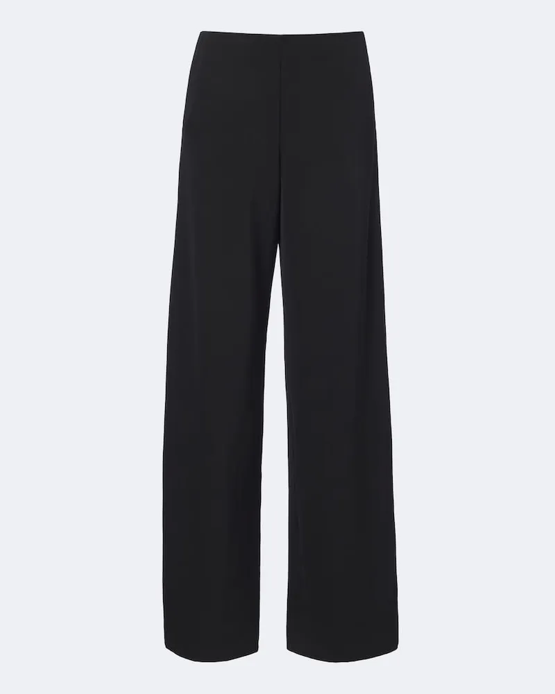 The Row Weite Hose Farah aus Wolle und Cashmere Schwarz