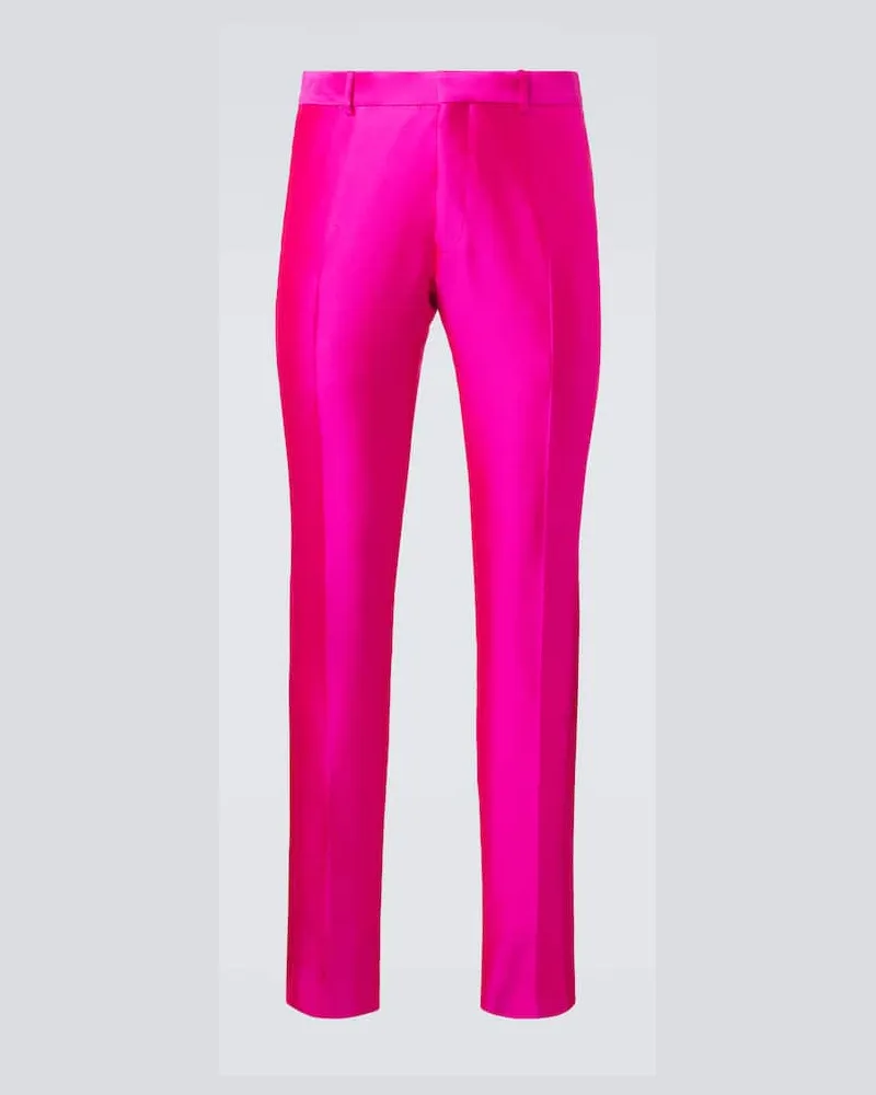 Tom Ford Schmale Mid-Rise-Hose Pink