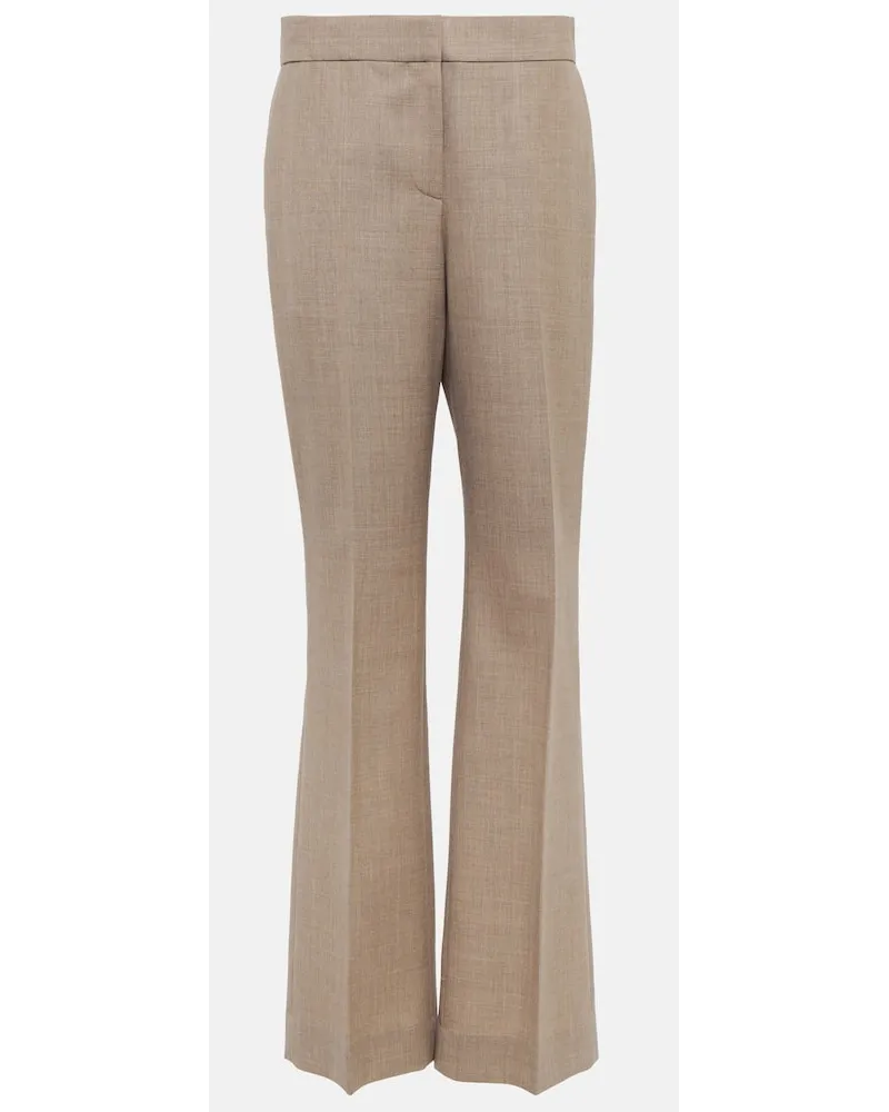 The Row Mid-Rise-Hose Baer aus Wolle Beige