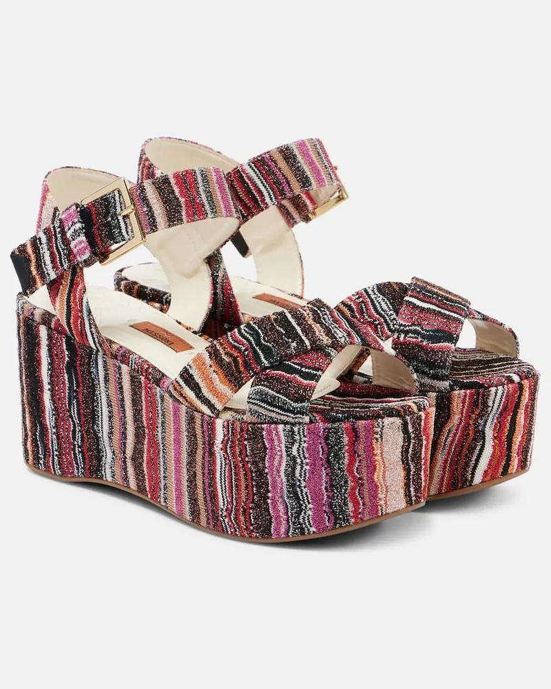 Missoni Plateausandalen Julia aus Häkelstrick Orange