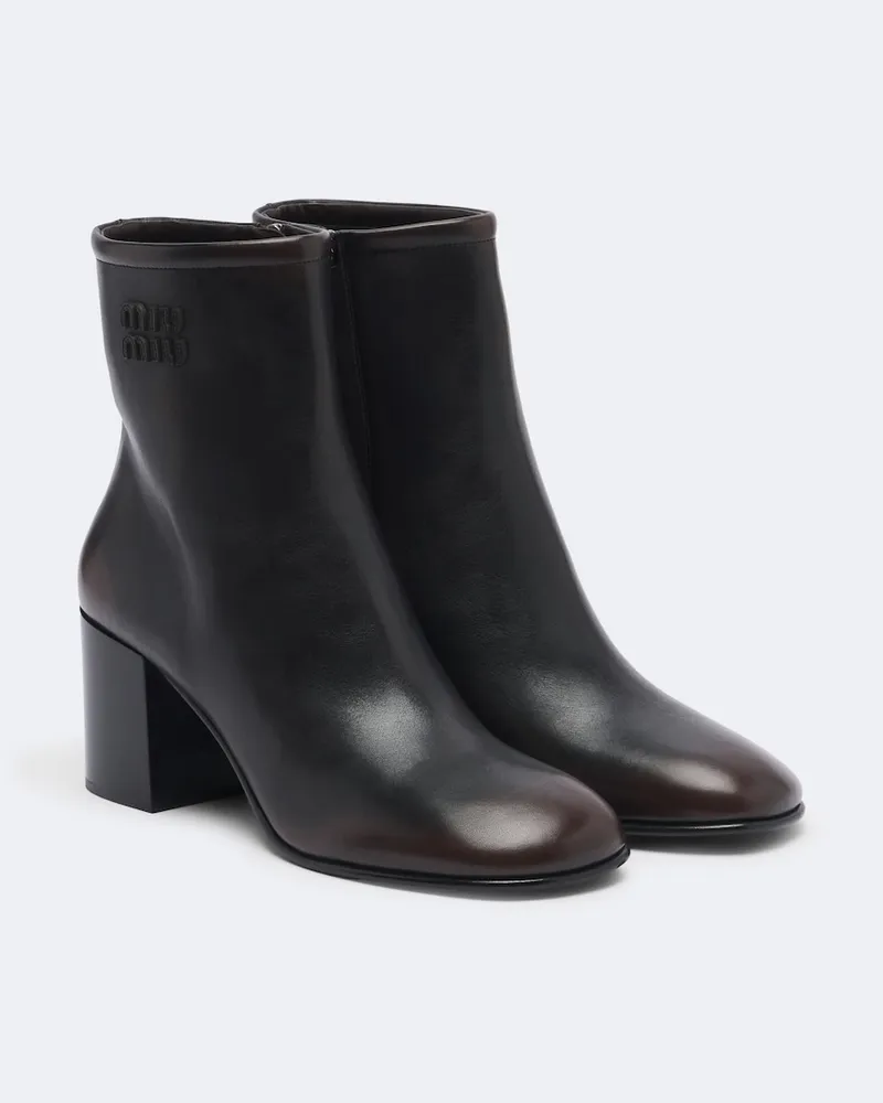 Miu Miu Ankle Boots aus Leder Braun