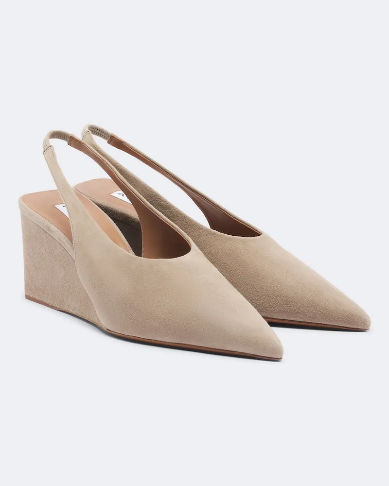 Alaïa Alaïa Slingback-Pumps aus Veloursleder Beige
