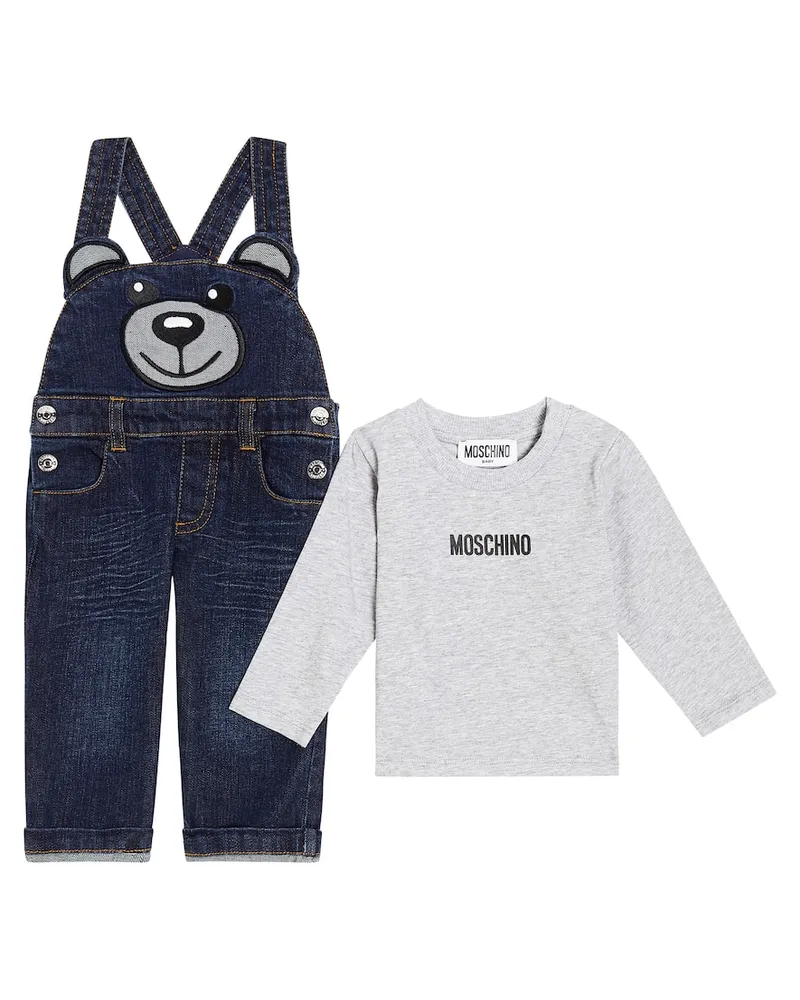 Moschino Baby Set aus Latzhose und Top Blau