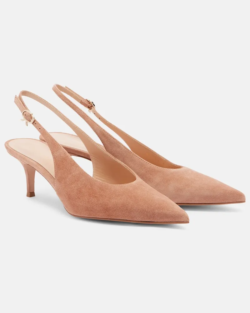 Gianvito Rossi Slingback-Pumps Robbie aus Veloursleder Rosa