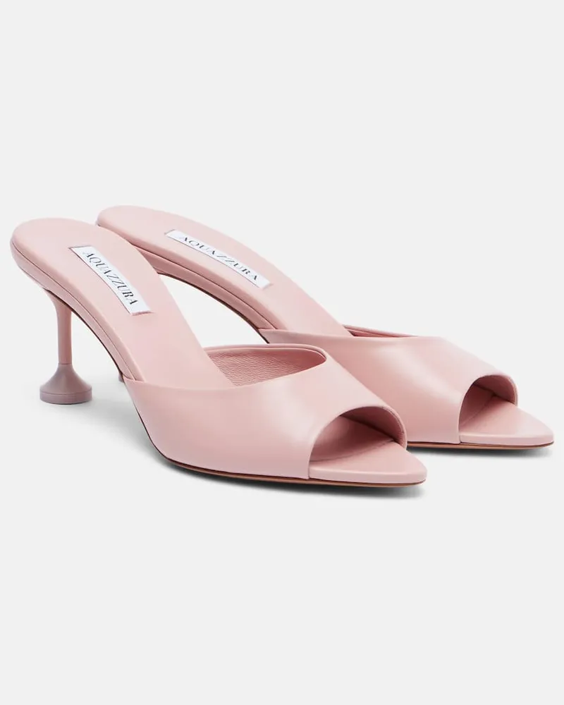 Aquazzura Pantoletten Bisous 65 aus Leder Pink