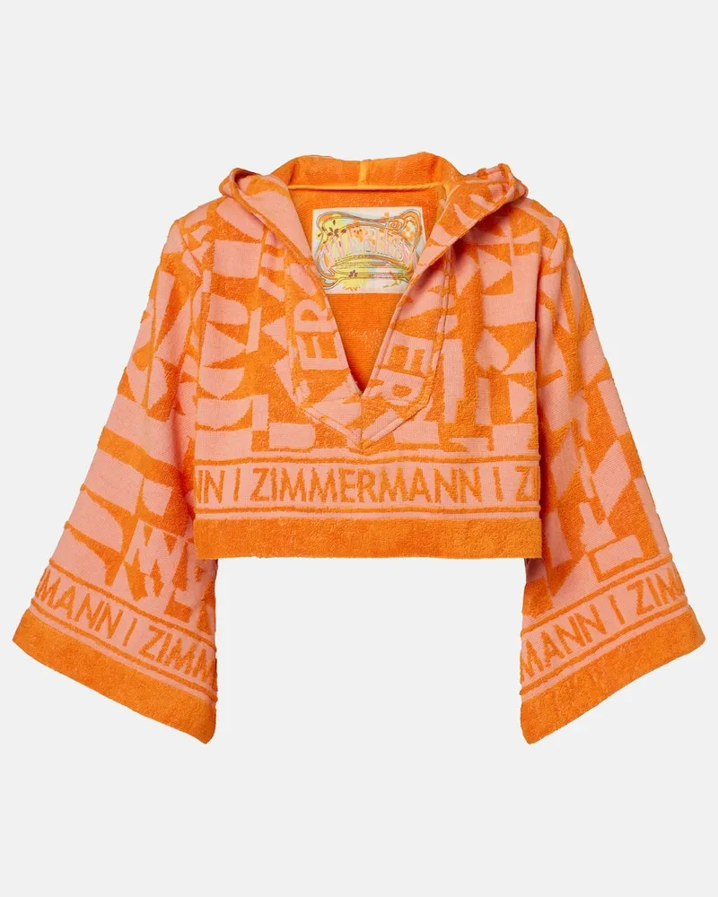 Zimmermann Cropped-Top Solstice Towelling aus Frottee Orange