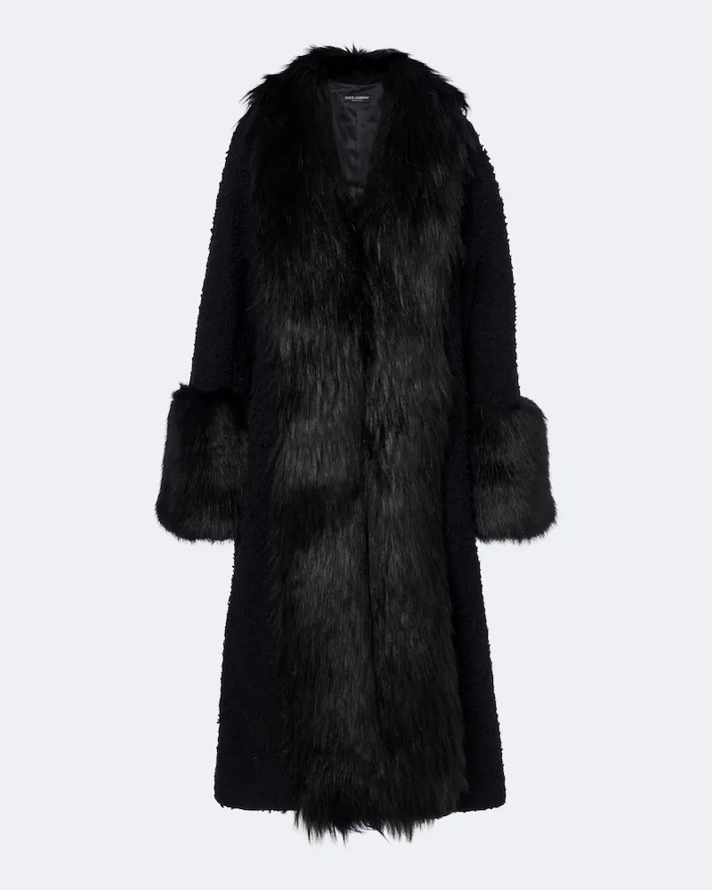 Dolce & Gabbana Mantel aus einem Wollgemisch Schwarz