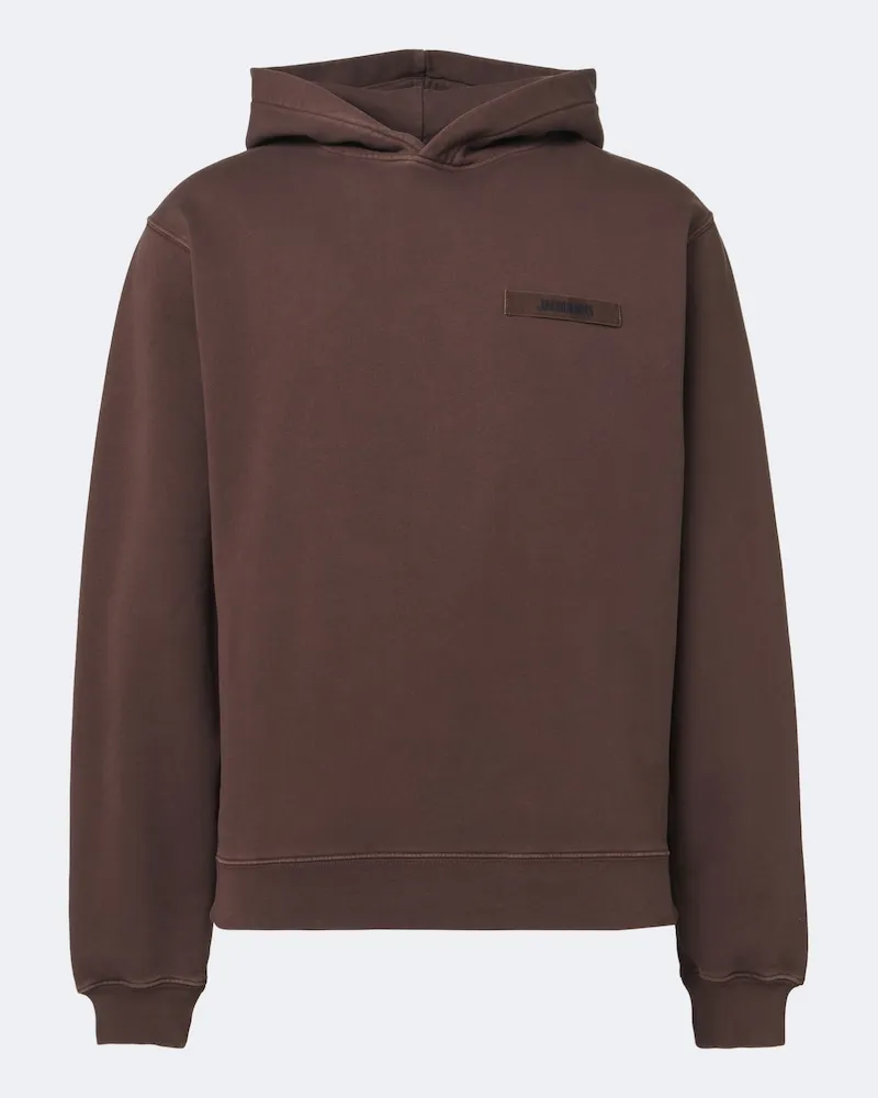 Jacquemus Hoodie aus Baumwollfleece Braun