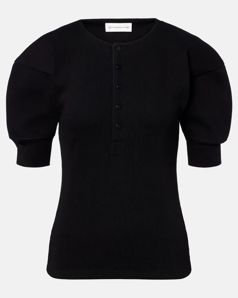 Victoria Beckham Top aus einem Baumwollgemisch Schwarz