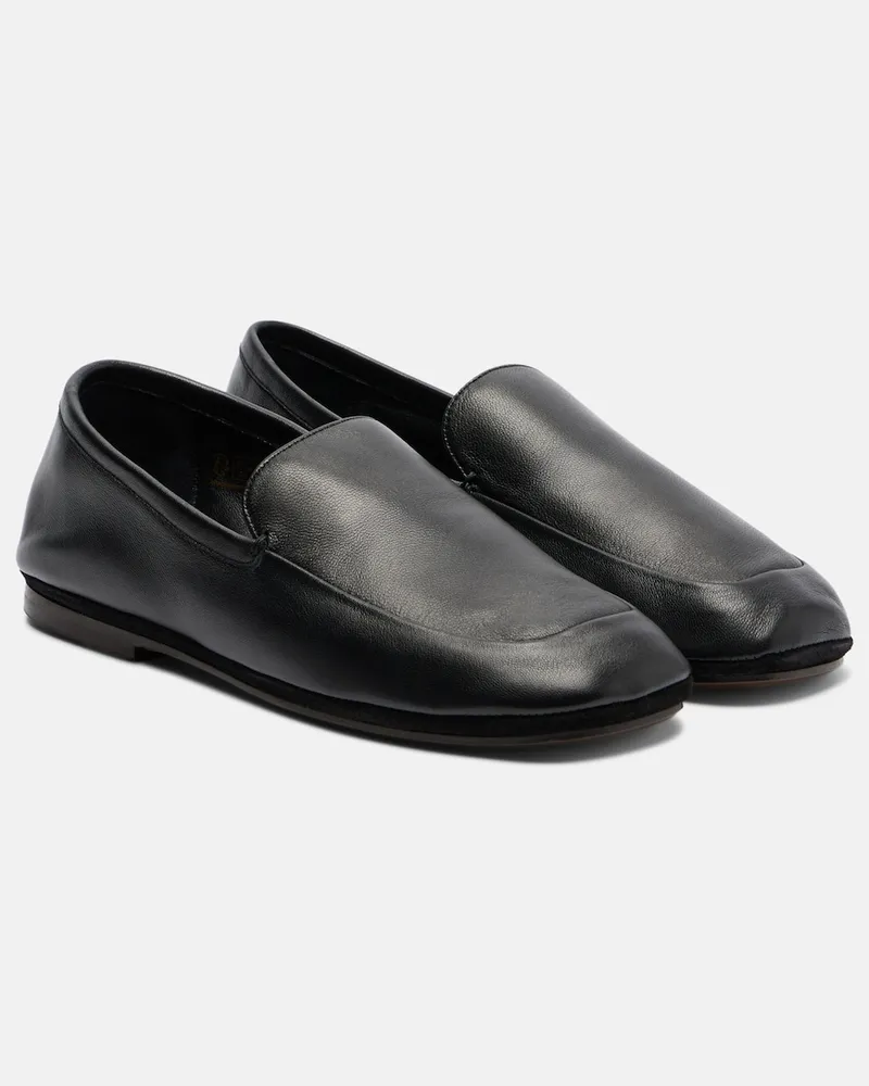 Christophe Lemaire Slip-Ons Outdoor aus Leder Schwarz
