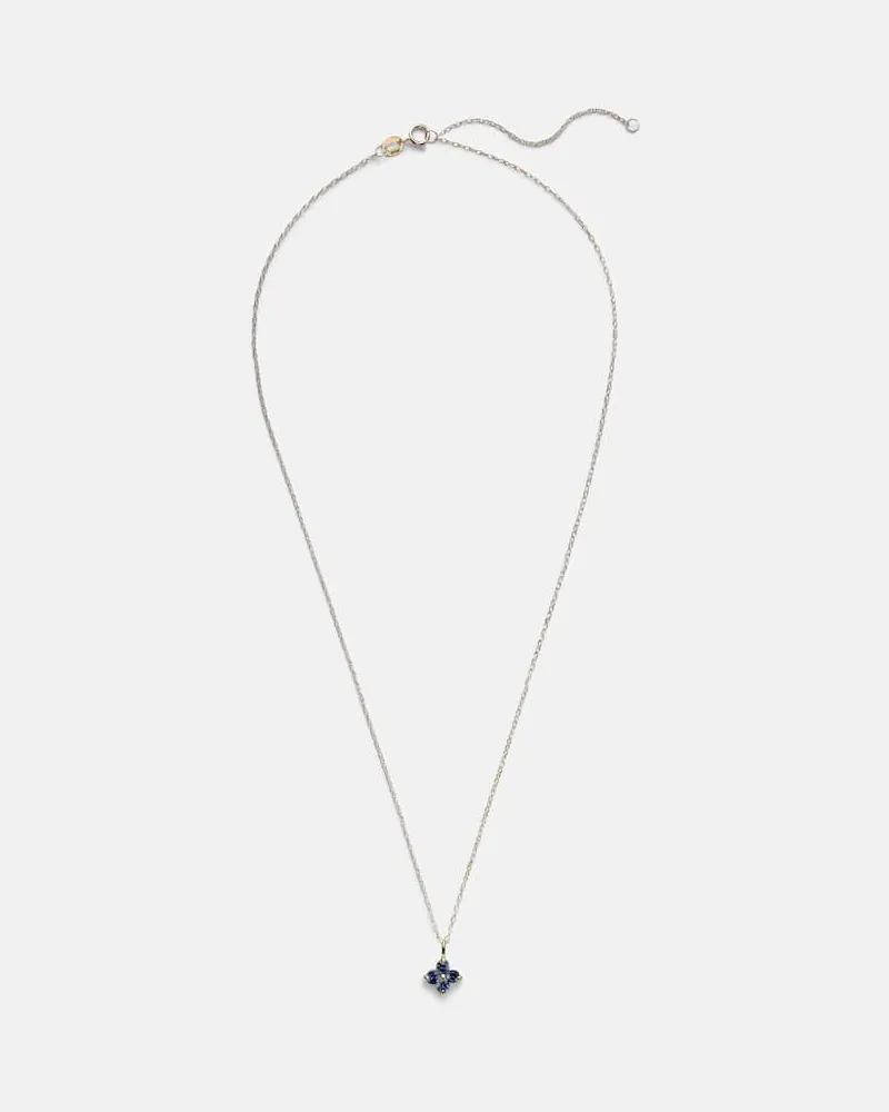Stone & Strand Halskette Luckiest Clover aus 10kt Gelbgold mit Saphiren Gold