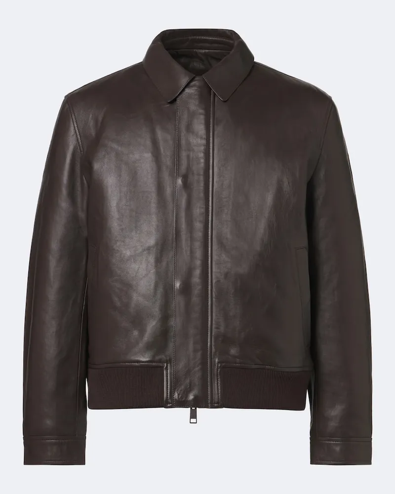 Yves Salomon Blouson aus Leder Braun