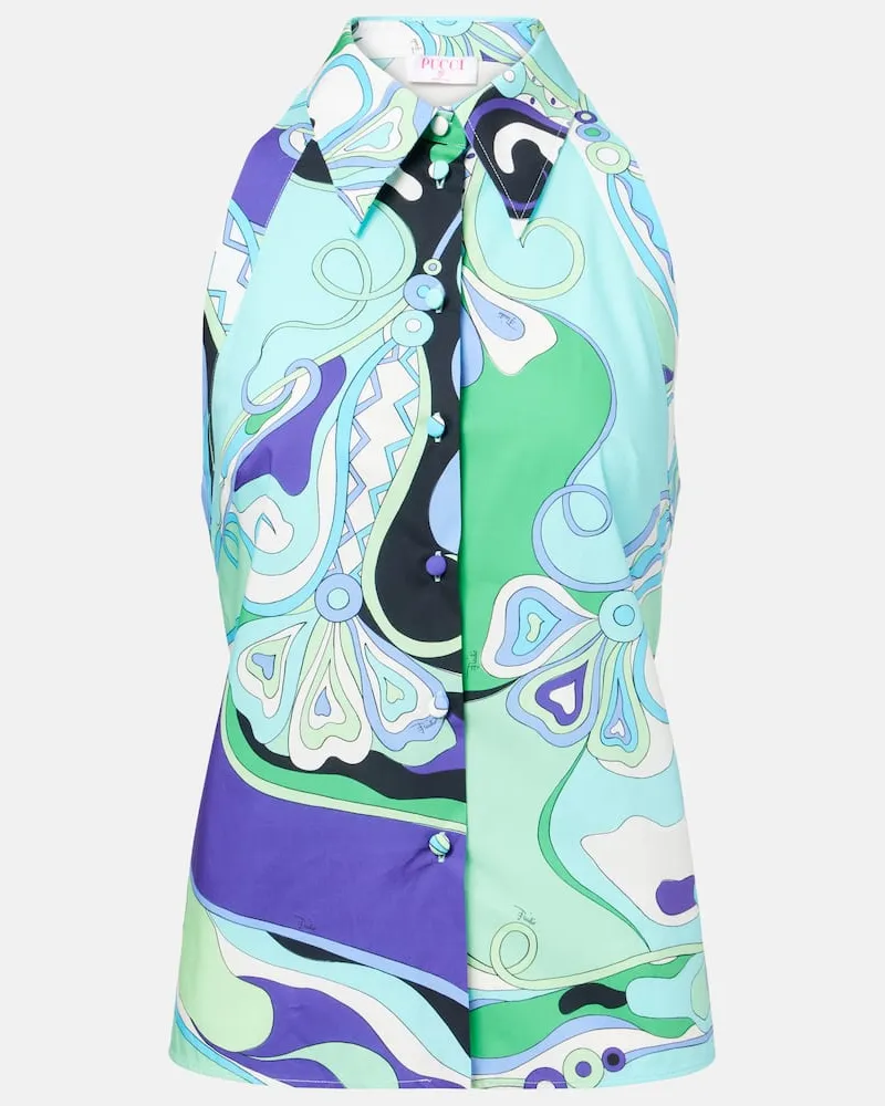 Emilio Pucci Bedrucktes Top Orchidee aus Baumwolle Multicolor