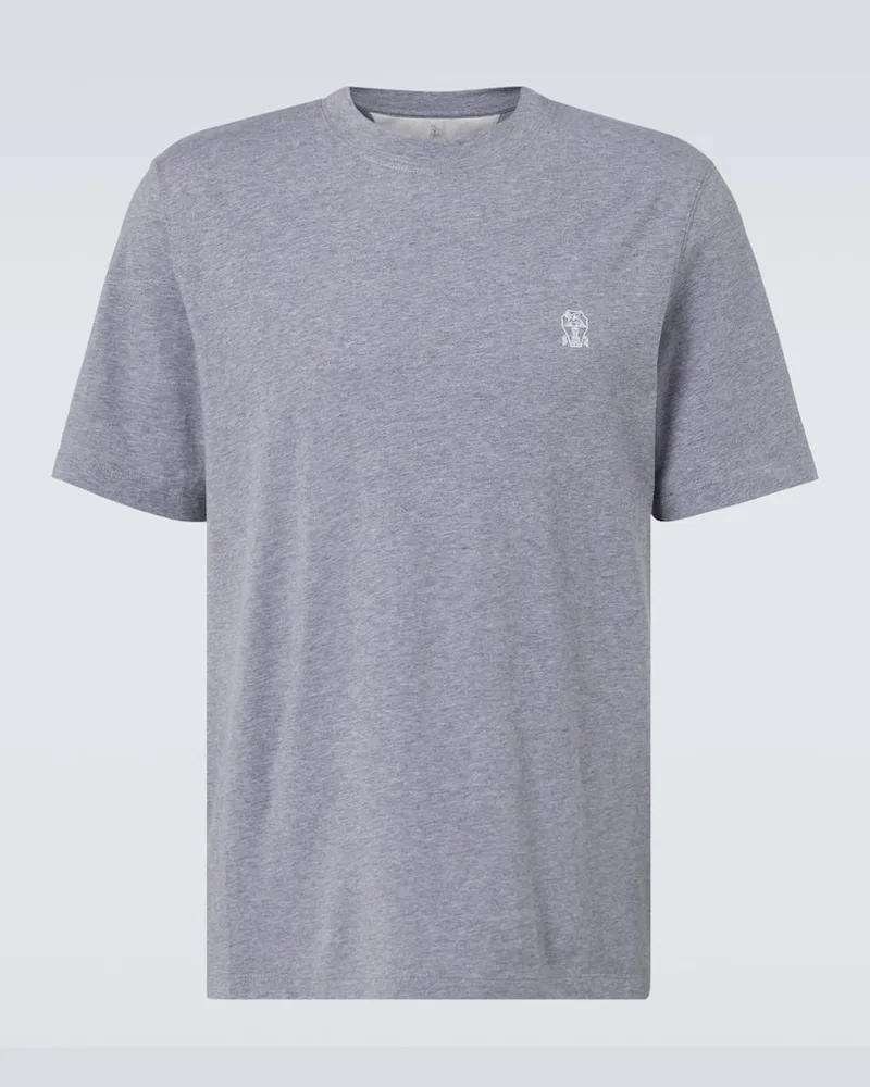 Brunello Cucinelli T-Shirt aus Baumwolle Grau