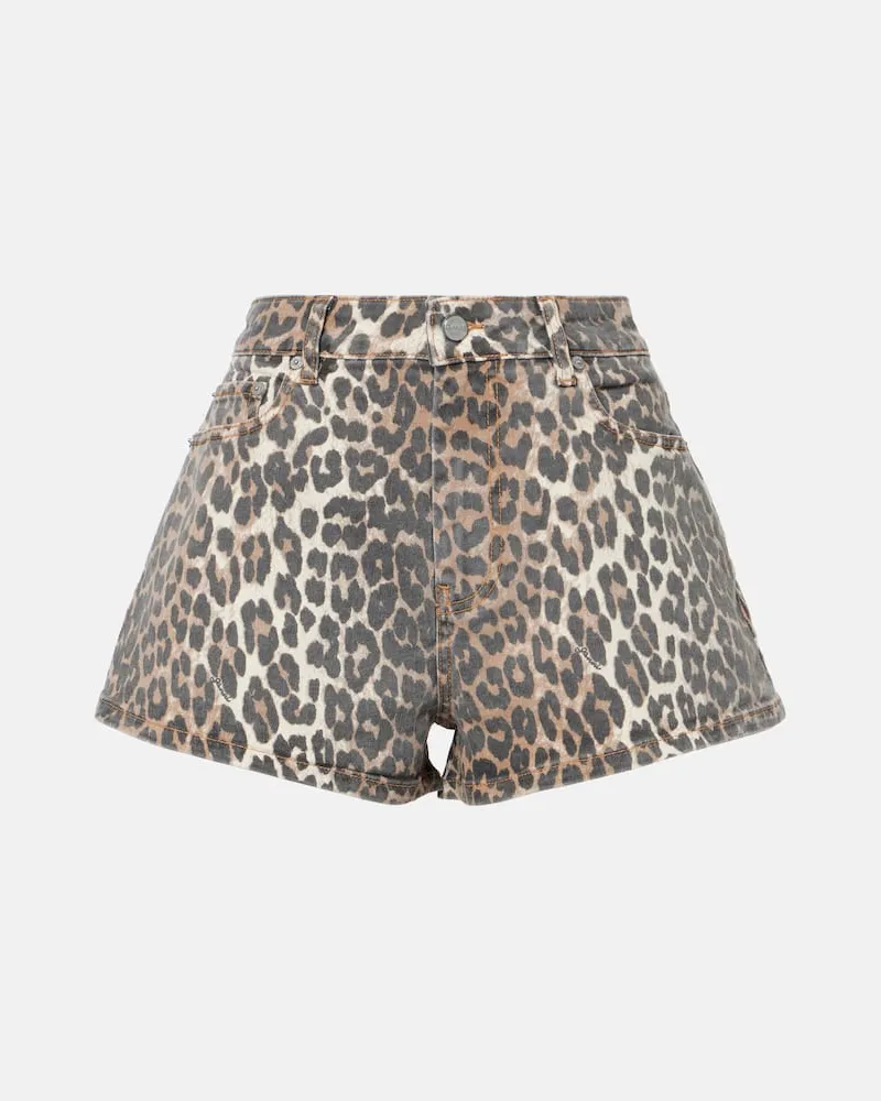 Ganni Bedruckte Jeansshorts Multicolor