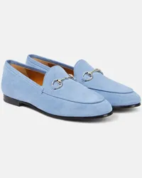 Gucci Loafers  Jordaan Horsebit aus Veloursleder Blau